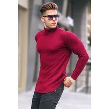 Madmext 5989 Bordo Balıkçı Yaka Erkek Kazak