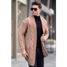 Madmext 5996 Camel Basic Örgü Erkek Hırka
