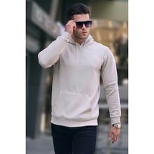 Madmext 6014 Bej Kapüşonlu Erkek Sweatshirt
