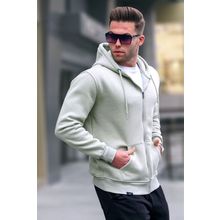 Madmext 6033 Mint Yeşili Kapüşonlu Regular Fit Erkek Sweatshirt