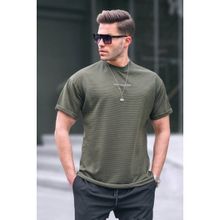 Madmext 6060 Haki Likralı Basic Erkek T-shirt