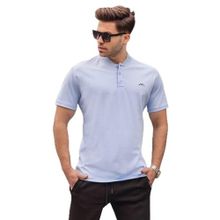 Madmext 6067 Bebe Mavisi Hakim Yaka Erkek T-shirt