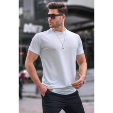 Madmext 6069 Mavi Regular Fit Basic Erkek T-shirt