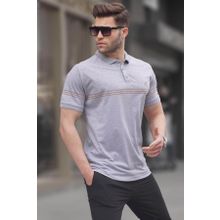 Madmext 6077 Gri Polo Yaka Erkek T-shirt