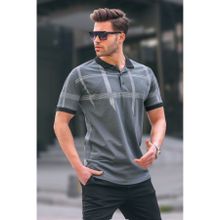 Madmext 6080 Füme Desenli Polo Yaka Erkek T-shirt