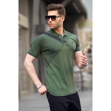 Madmext 6081 Haki Desenli Polo Yaka Erkek T-shirt