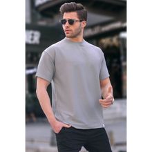 Madmext 6099 Boyalı Gri Regular Fit Basic Erkek T-shirt