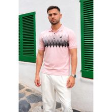 Madmext 6106 Pudra Desenli Polo Yaka Erkek T-shirt