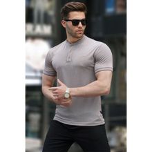 Madmext 6107 Bej Hakim Yaka Polo Erkek T-shirt