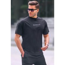 Madmext 6112 Siyah Bisiklet Yaka Erkek T-shirt