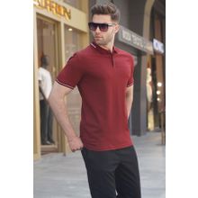 Madmext 6113 Bordo Polo Yaka Erkek T-shirt