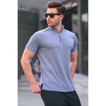 Madmext 6120 Füme Fermuar Yaka Erkek T-shirt