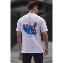 Madmext 6121 Beyaz Baskılı Erkek T-shirt