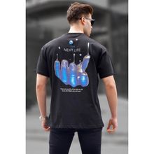 Madmext 6121 Siyah Sırt Baskılı Regular fit Erkek T-shirt