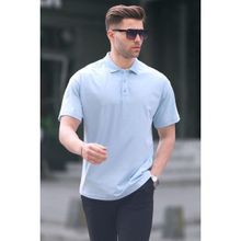 Madmext 6126 Mavi Polo Yaka Basic Erkek T-shirt