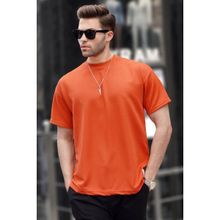 Madmext 6127 Turuncu Oversize Basic Erkek T-shirt