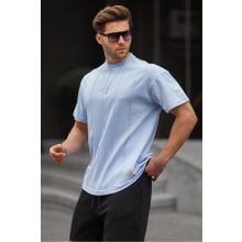 Madmext 6175 Bebe Mavisi Bisiklet Yaka Erkek T-shirt