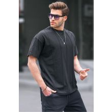 Madmext 6175 Siyah Bisiklet Yaka Erkek T-shirt