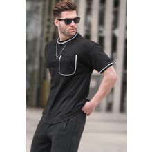 Madmext 6176 Siyah Cep Detaylı Erkek T-shirt