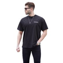 Madmext 6192 Siyah Oversize Baskılı Erkek T-shirt