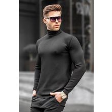 Madmext 6306 Siyah Balıkçı Yaka Erkek Triko Kazak