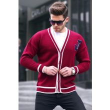 Madmext 6314 Bordo Triko Erkek Hırka