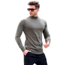 Madmext 6343 Çağla Yeşili Slim Fit Yarım Balıkçı Yaka Erkek Triko Kazak