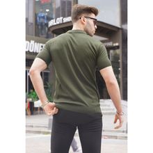 Madmext 6353 Haki Polo Yaka Erkek T-shirt