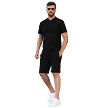 Madmext 6364 Siyah Regular Fit Erkek Şort Takımı