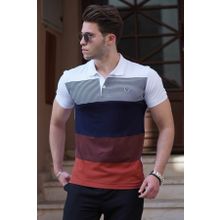Madmext 9280 Beyaz Polo Yaka Erkek T-shirt