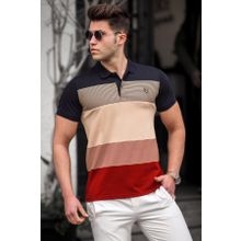 Madmext 9280 Renk Bloklu Polo Yaka Erkek Triko Tişört