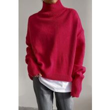 Madmext MG1252 Kadın Mad Girls Pembe Balıkçı Yaka Kazak