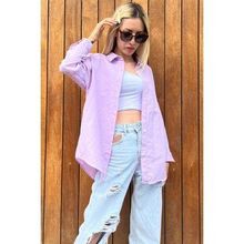 Madmext MG1369 Mad Girls Lila Oversize Gömlek