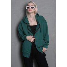 Madmext MG1900 Koyu Yeşil Kadın Sweatshirt
