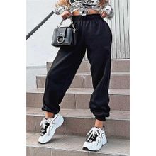 Madmext MG324 Mad Girls Siyah Paça Lastikli Oversize Kadın Eşofman