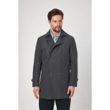 Madrid Erkek Antrasit Kruvaze Yaka Slim Fit Pamuk Karışımlı Trençkot - 58