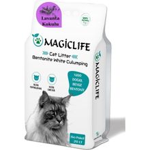 Magiclife 20 lt İnce Tane Lavanta Kokulu Beyaz Bentonit Kedi Kumu