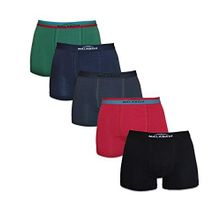 Malabadi 5M075 Yeşil Lacivert Füme Bordo 5'li Pamuklu Erkek Boxer