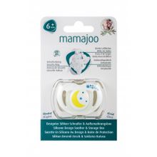 Mamajoo Gece 6+ Ay Saklama Kutulu Desenli Ortodontik Silikon Emzik