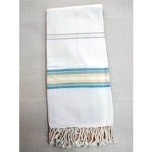 Mandaş 80x200 cm Krem Sarı Pamuklu El Dokuma Peştemal