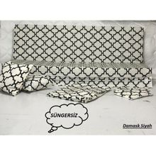 Mandaş Duck 2 Kişilik Damask Siyah Süngersiz Salıncak Minder Kılıfı Seti