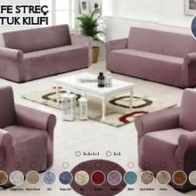 Mandas Maxi 3+3+1+1 Bordo Kadife Takım Koltuk Örtüsü