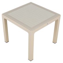 Mandella 90x90 cm Elit Rattan camlı Çöl Beji Masa
