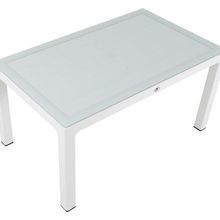 Mandella Elit 90x150 cm Beyaz Camlı Masa