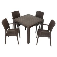 Mandella Elit Rattan 90x90 cm Elit Kahverengi Koltuk Masa Takımı