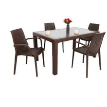 Mandella Kahverengi Elit Rattan 90x150 4 kişilik Nirvana Koltuk Masa Takımı