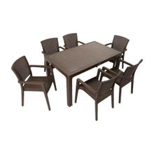 Mandella Kahverengi Elit Rattan 90x150 Zeus Koltuk Masa Takımı