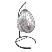 Mandella Royal Tek Kişilik Rattan Hamak Salıncak + Antrasit Minder