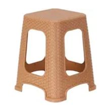 Mandella Sağlam Plastik Star Rattan Büyük 6 Adet Teak Tabure