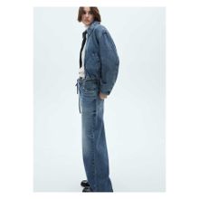 Mango Woman 57040290 Mavi Cepli Kadın Denim Ceket